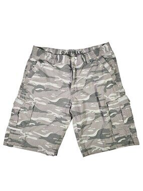 Airwalk Cargo Shorts Men's Size 34x10" Gray Camoflage Y2K Skater